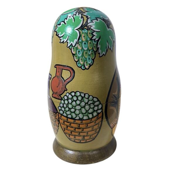 Vtg BIG 5-Pc Matryoshka Nesting Doll 1992 Signed Backakoba H Russian Painted - Picture 7 of 12